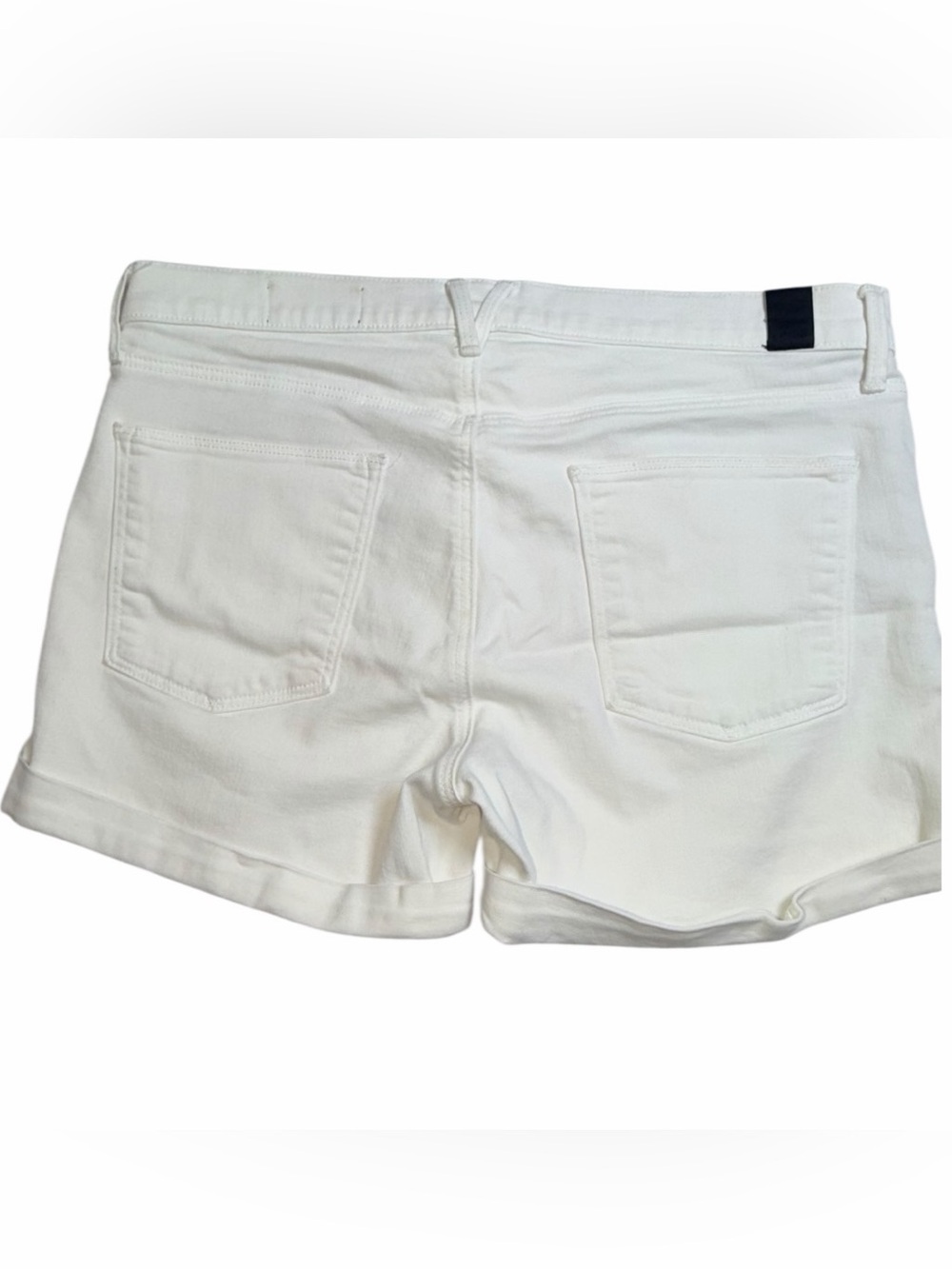 Vince. White Denim Shorts Size 29 Stretch Cotton Cuffed Mid Rise - Picture 8 of 9
